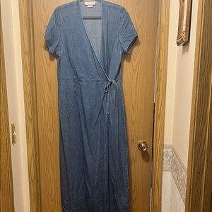 Vintage Denim Wrap Dress